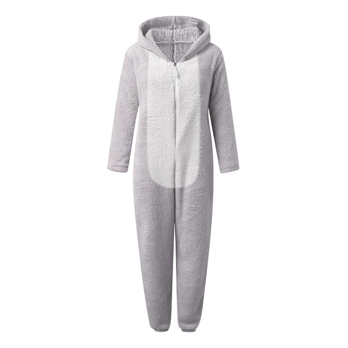 QATAINLAV Sherpa Fleece Jumpsuit for Women Winter Warm Fuzzy Onesie Pajamas Cute Cat Hooded Romper Casual Zip Up Overalls Sleepwear Black XL