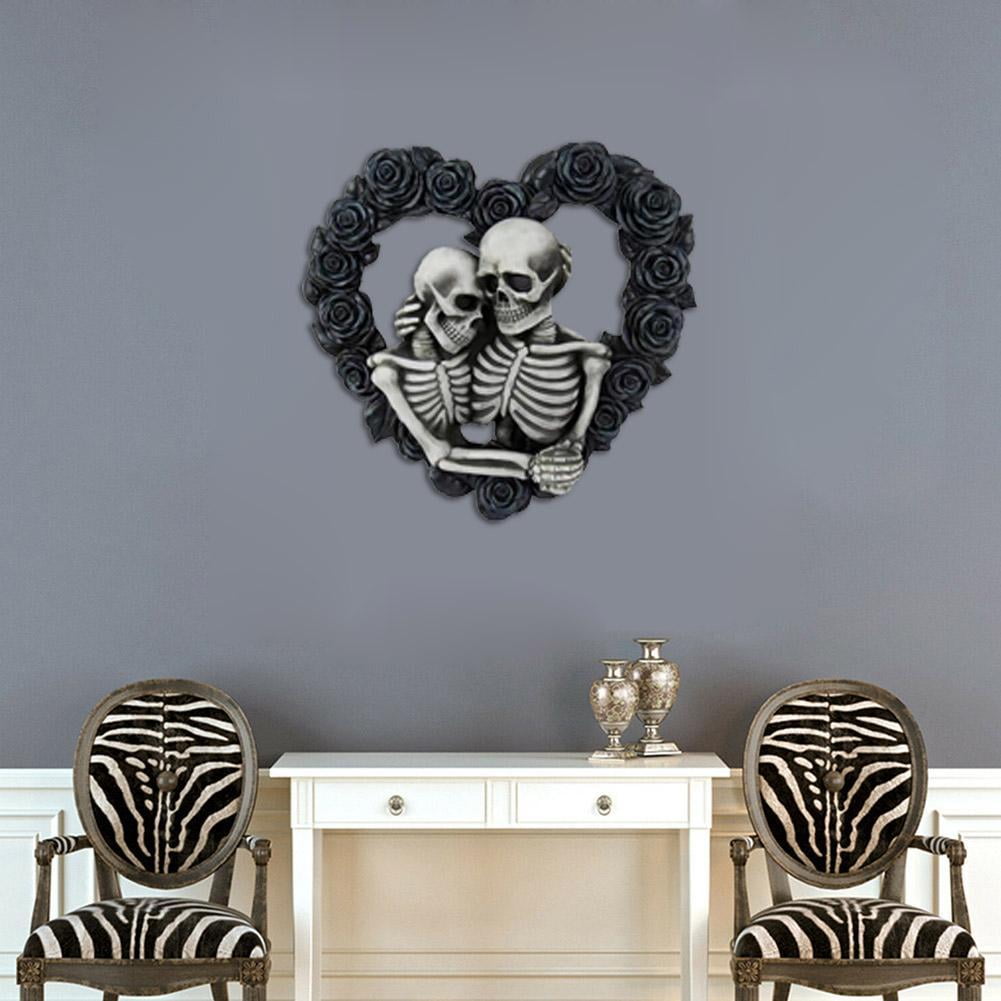 Halloween Gothic Skeleton Wreath House Number Door Skull Wall Decor M0P9