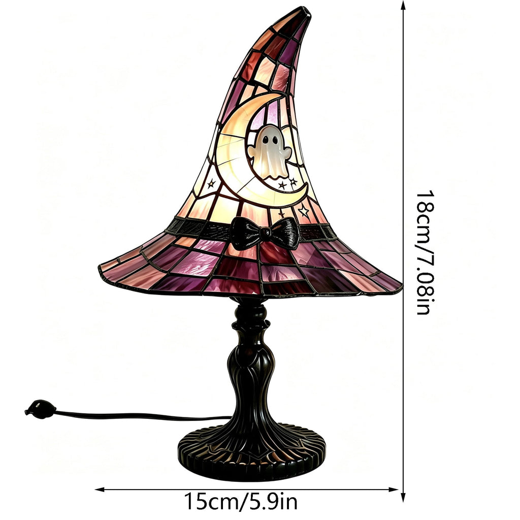 Halloween Decor Witch Hat Lamp, LED Halloween Night Light, Halloween Decorations Indoor, Witchy Decor for Shelf Mantel Table, Gothic Home Decoration