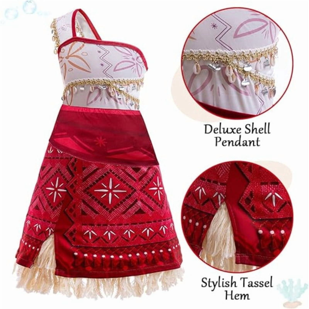 Jurebecia Princess Costume for Girls Dress Halloween Cosplay Outfits Birthday Fancy Tween Dress with Accessories 130 cm 7-8 Years