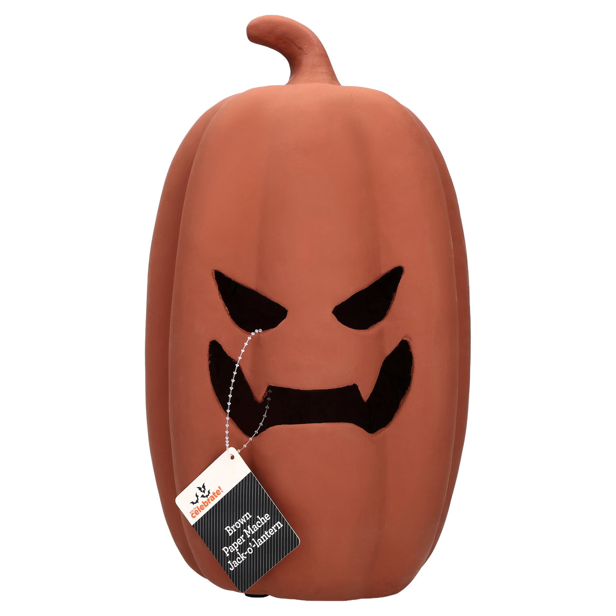 Paper Mache Jack-o'-Lantern Decoration, White, 12.5", Halloween by Way To Celebrate