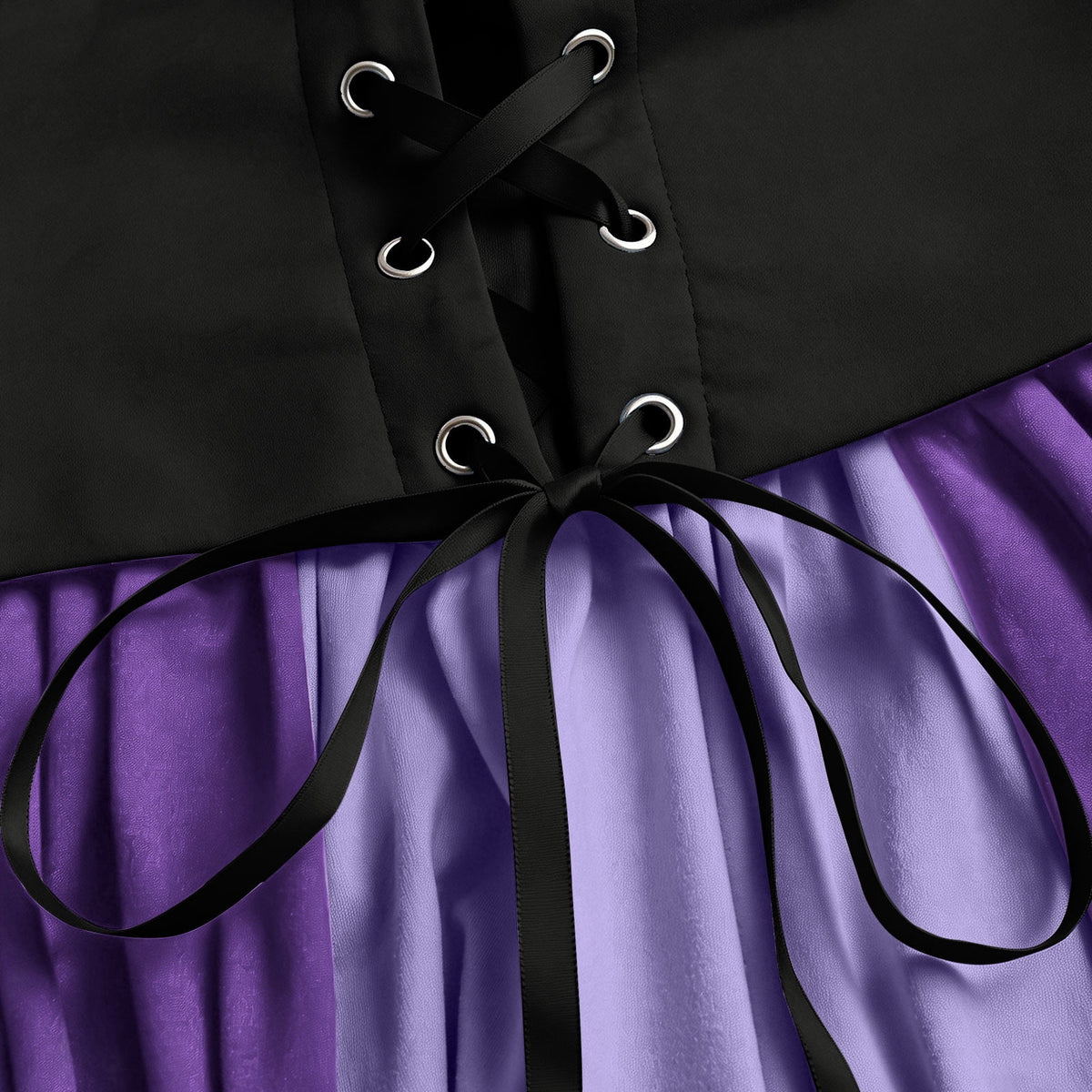 Gothic Dresses for Women Medieval Renaissance Halloween Costume Lace Up Corset High Low Ruffle Hem Square Neck Vintage Gown