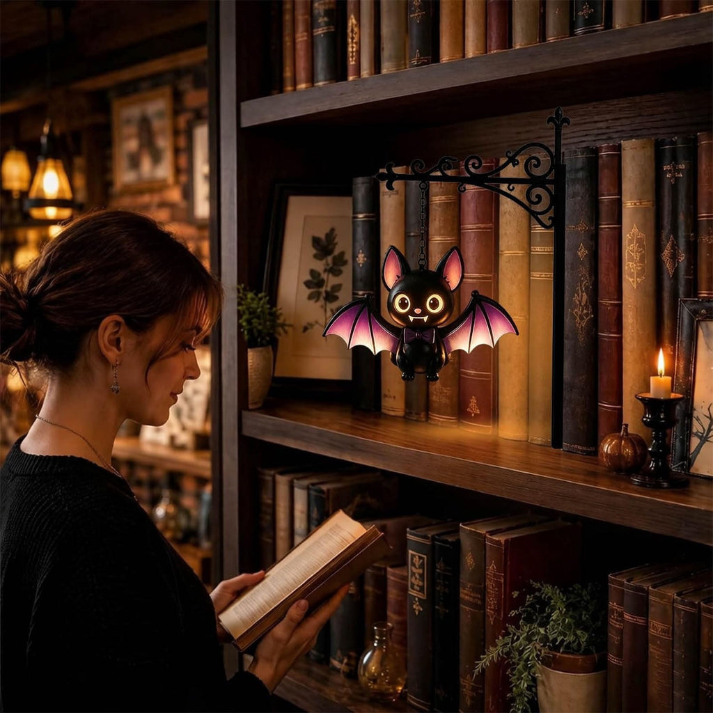 Halloween Ghost Library Lantern Decorative Bookshelf Lighting, Reading Book Shelf Lights for Study Reading Corner Home Library Gift for Book Lovers Bookworms
