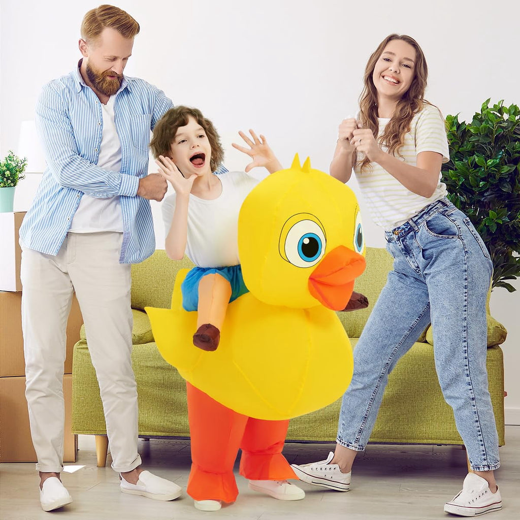 COMIN Inflatable Duck Costume for Kids Cute Blow up Duck Costume Funny Party Cosplay Halloween Costume for Unisex Boys Girls