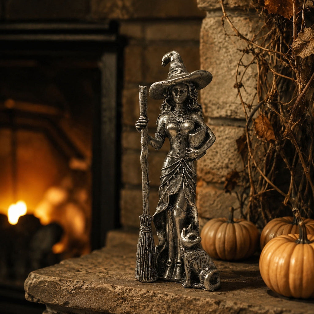 Halloween Witch Lamp,Stained Gothic Witch Hat Led Lamp for Stained Glass Inspired, Spooky Decorative Standing Night Light,Unique Halloween Party Lighting Decorations Door for Indoor