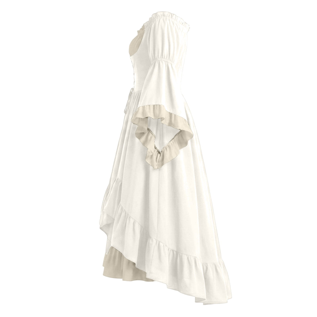 Anmrize Full Length Halloween Dress, Renaissance Faire Outfit, Women Medieval Victorian Gown, Off Shoulder Renaissance Dress, Womens's Medieval Renaissance Costume Cosplay Over Dress, White S