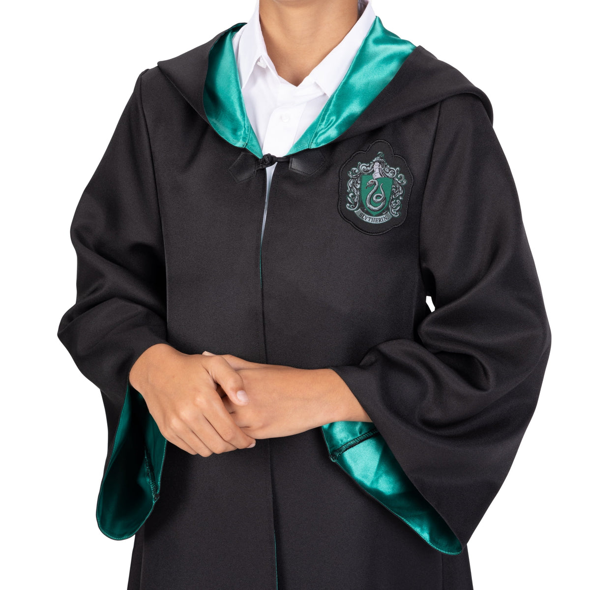 Harry Potter Boys or Girls Premium Hogwarts Slytherin Cosplay Robe, Size L/XL