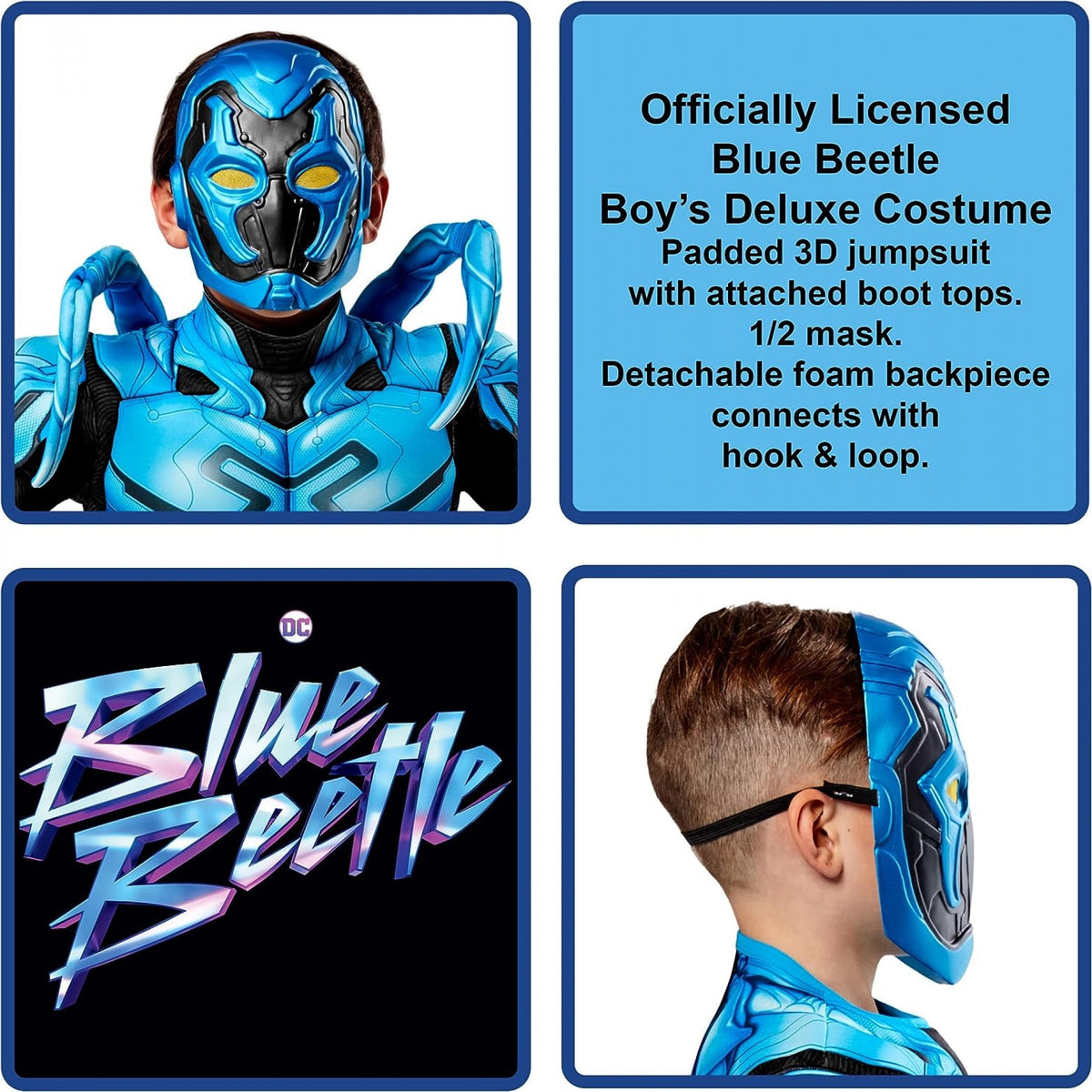 Ruby Slipper Sales Co., LLC (Rubies) DC Comics Blue Beetle Deluxe Child Costume | Medium Unisex