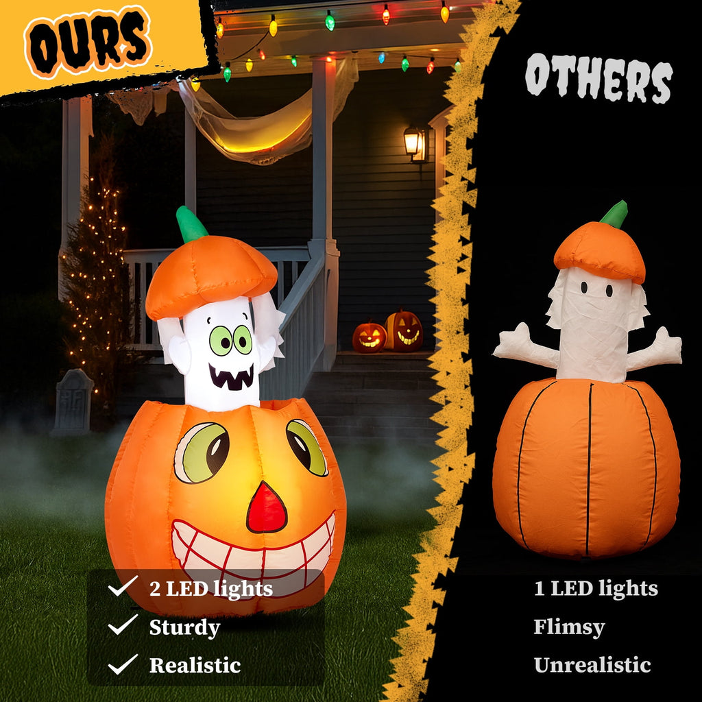 Ktaxon 3' Halloween Inflatables Pumpkins Liftable Ghost Outdoor Halloween Decoration Blow up Decor