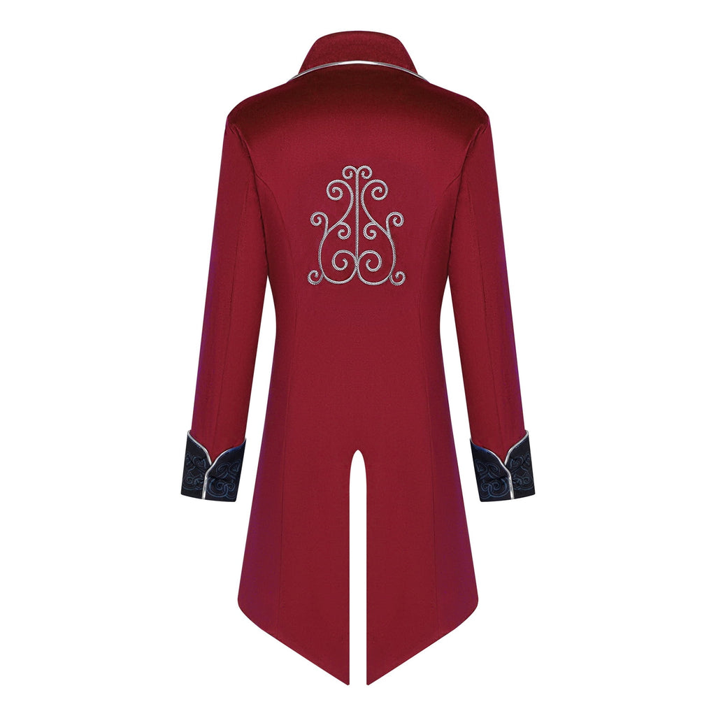 GYQMBT Men Medieval Steampunk Tailcoat Jacket Gothic Victorian Frock Coat Uniform Halloween Party Cosplay Gentleman Costumes, Blue, XL