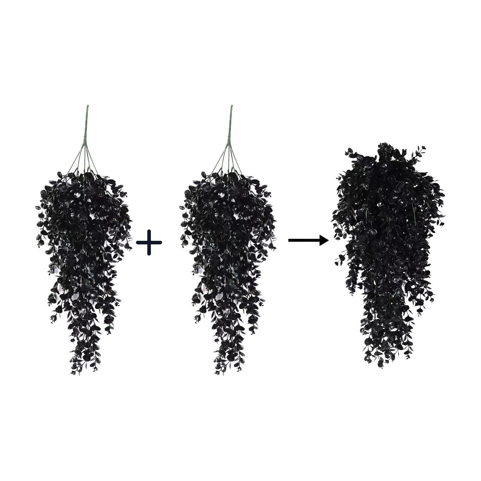 2-Pack Fake Hanging Plants, Faux Hanging Plant Artificial Greenery for Living Room Bedroom Boho Wall Shelf Indoor Outdoor Decor Artificial Hanging Plants