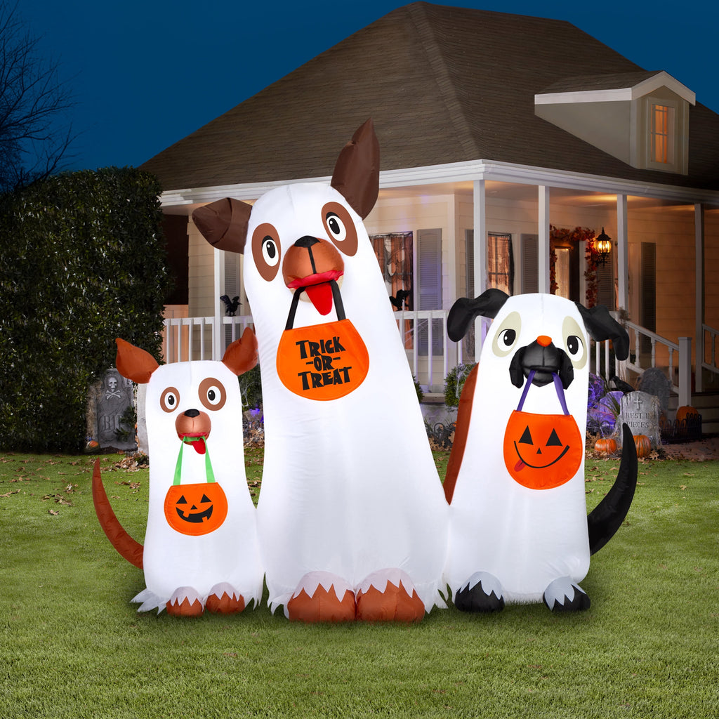 Ghost Dog Trio Airblown Yard Inflatable, Multicolor, 6', Halloween by Way To Celebrate