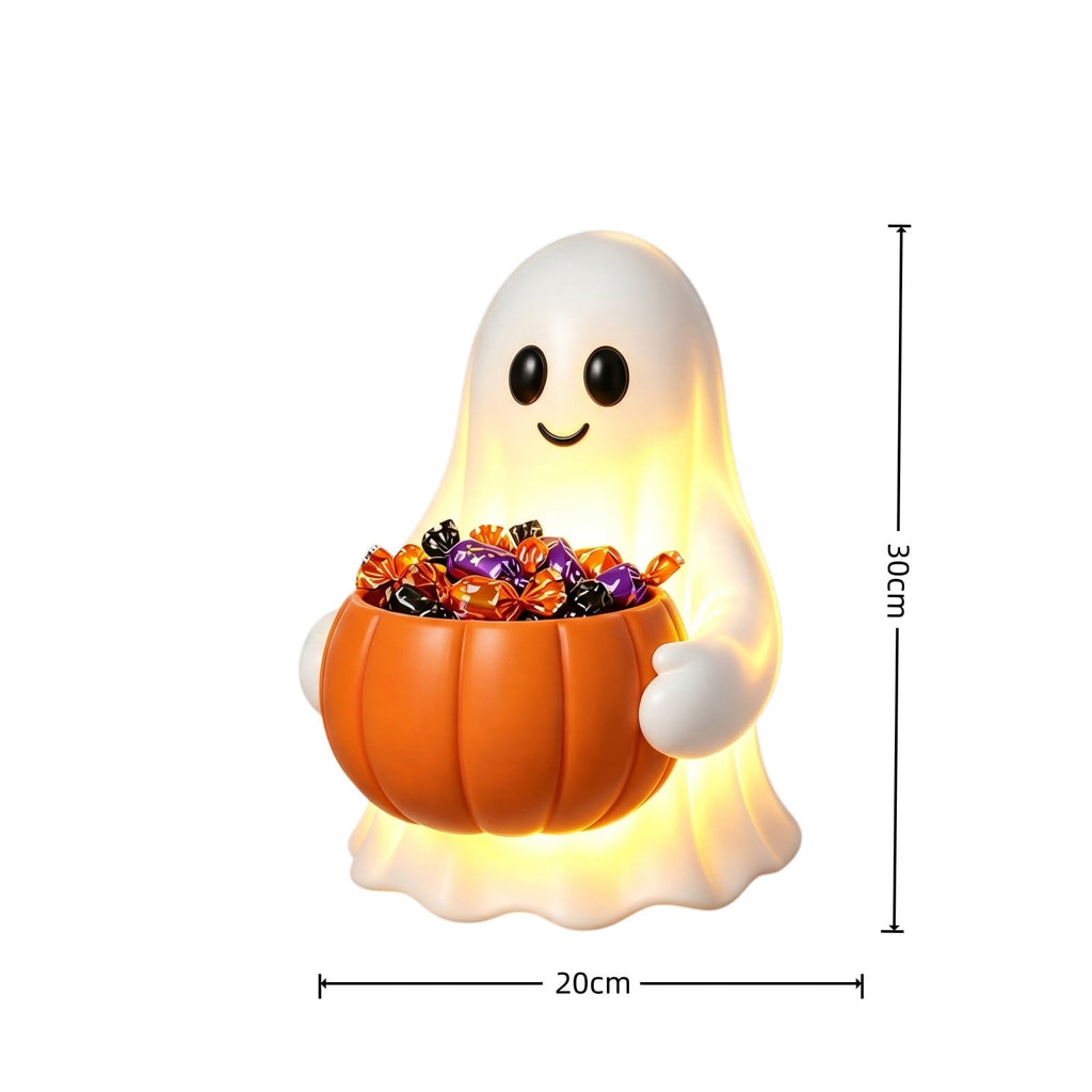 Ghost Bubble Bath LampHalloween Bathroom Decor Gifts Under 20 Bathtub Ghost & Dog Resin Figurine, Warm LED Halloween Tabletop Decor for Bathroom, Bedroom, Kids Room & Fall Home Accent