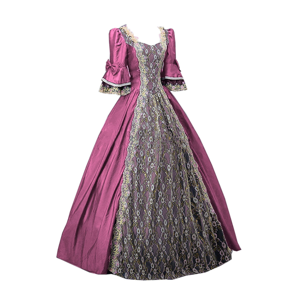 UPPADA Plus Size Victorian Dress for Women Lace Up Flare Sleeve Ball Gown with Corset Evening Party Maxi Gowns Vintage Cocktail Dress Wedding Dresses Early
