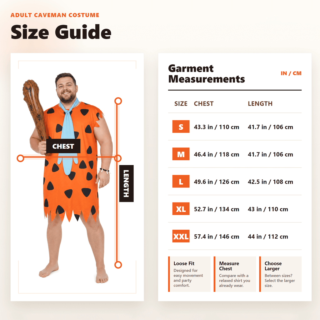 VZQI Adult Caveman Costume Set for Men, Stone Age Tunic with Club and Necklace for Halloween Cosplay Party