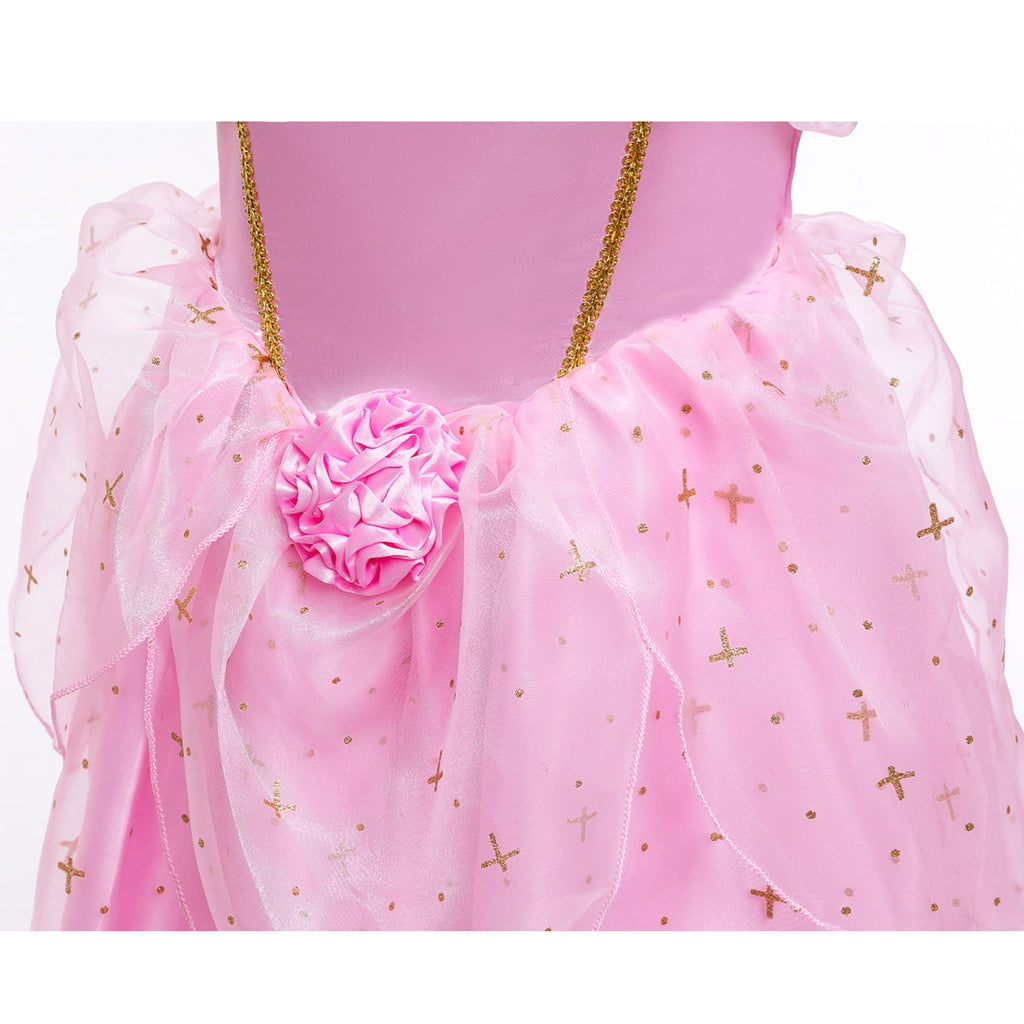 LOEL Girls Princess Dress Fairy Pink Dress Christmas Birthday Dress Up
