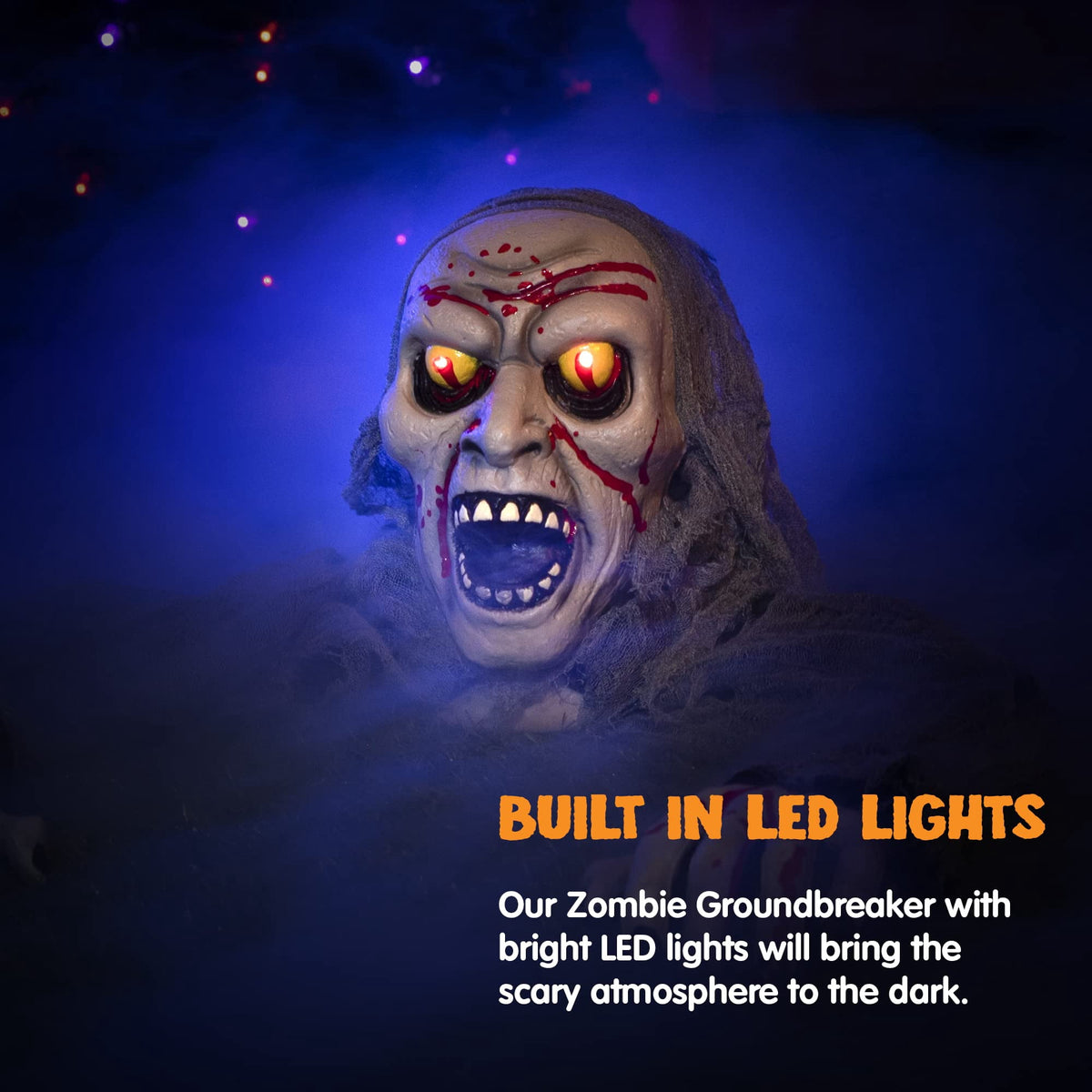 Joyfy Halloween Groundbreaker Halloween Decorations Zombie with Sound and Flashing Eyes,Outdoor Scary Halloween Yard Decorations