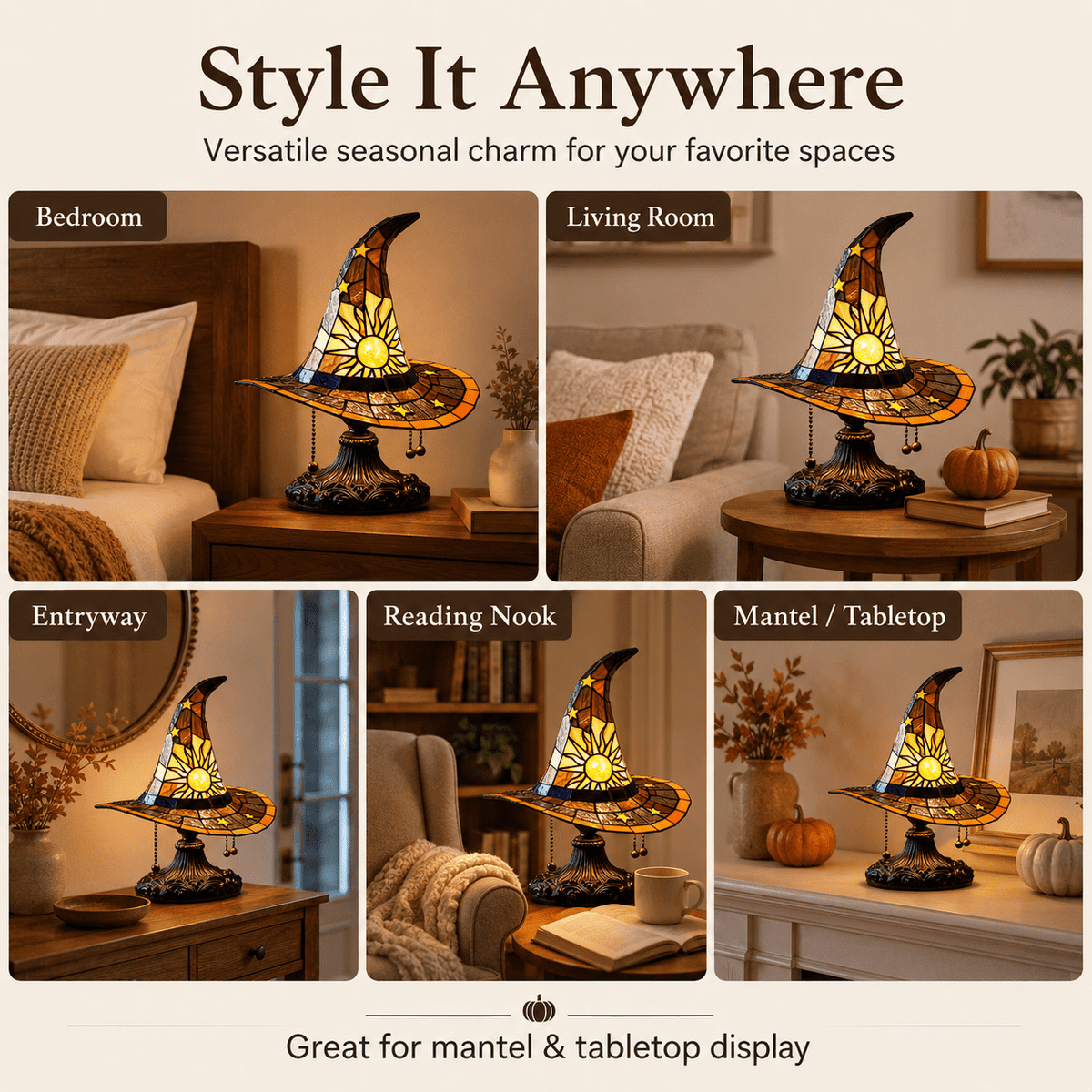 Diceymbol Halloween Decorations and Fall Decor, Halloween Venue Decoration Ghost Props LED Illuminated Ghost Decorations for Tabletop, Mantel, Shelf Indoor Outdoor 9.05 inch