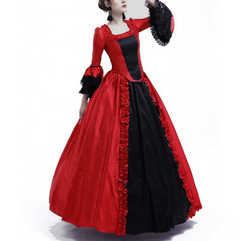 UPPADA Plus Size Victorian Dress for Women Lace Up Flare Sleeve Ball Gown with Corset Evening Party Maxi Gowns Vintage Cocktail Dress Wedding Dresses Early