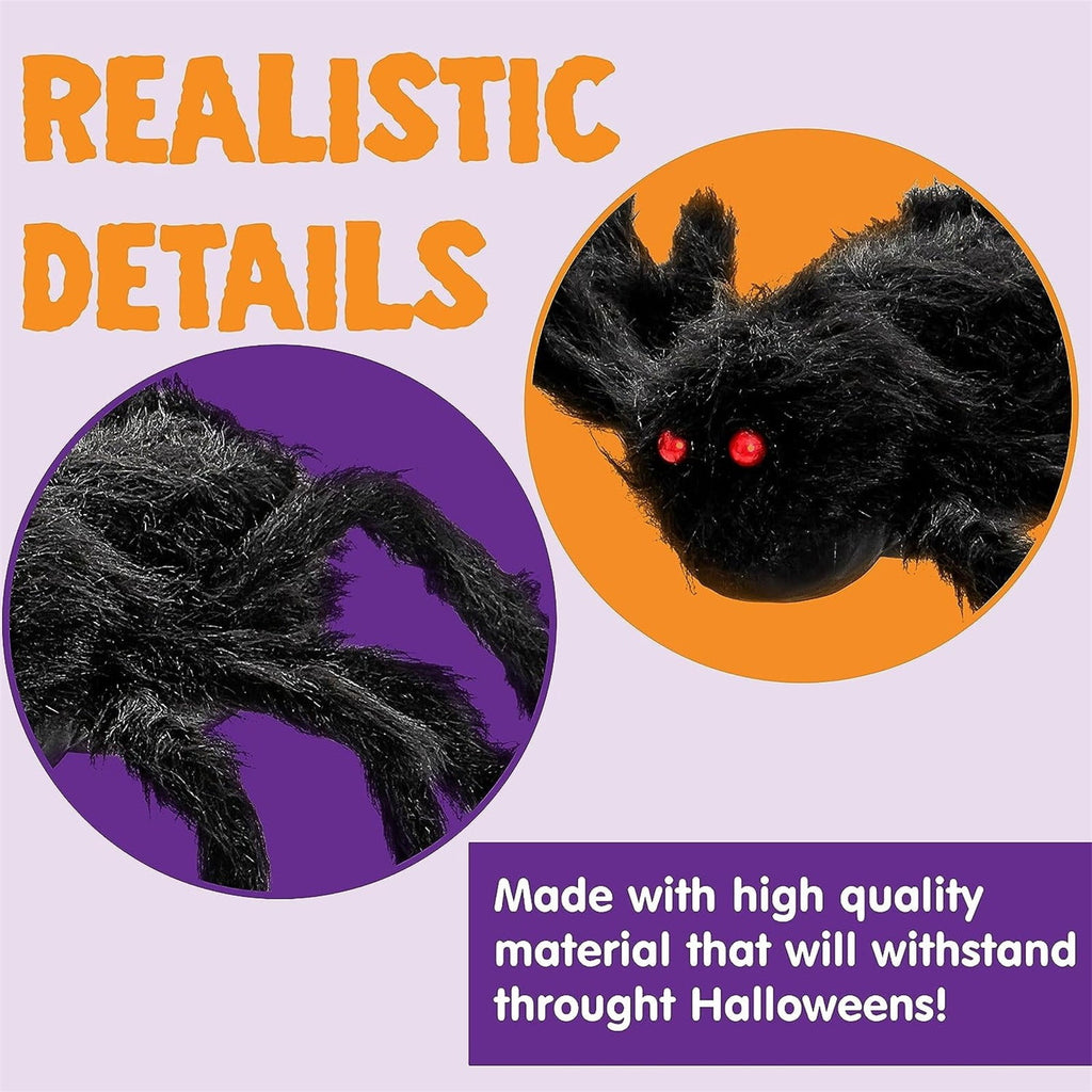 Giant Spider 6.5 Ft, 78" Halloween Decorations Fake Halloween Decor Spiders Large, Furry Spiders for Outdoor Indoor Yard Home Costumes Party House Décor, 1 Pack