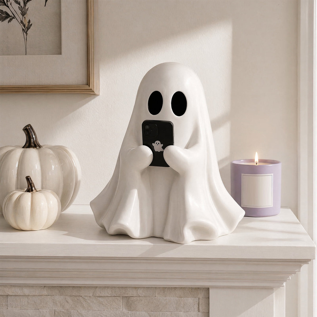 Halloween Decorations, Ghost Resin Crafts Ornaments, Alloween Decoration for Porch Yard Patio Indoor Decor Fall Autumn Home Shelf Mantel Ornament