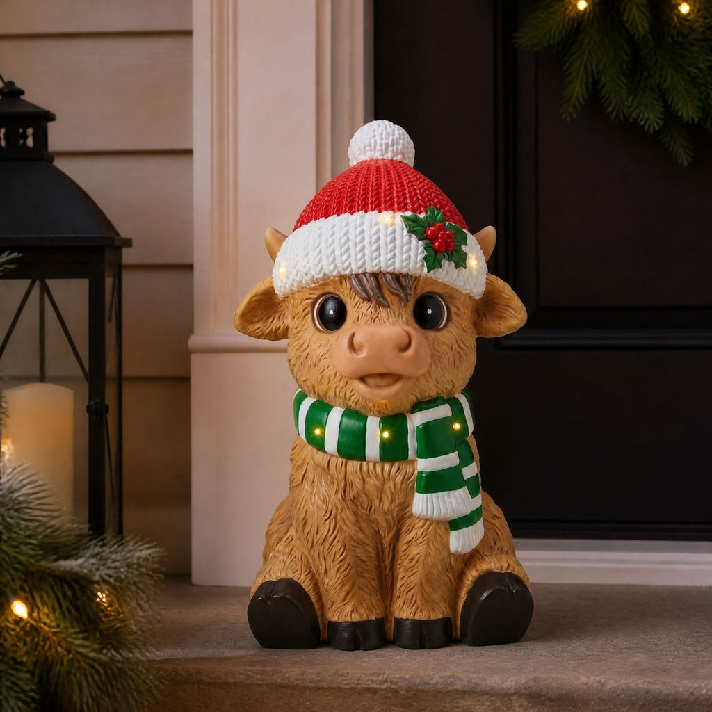 Clearance! Christmas Golden Retriever Statue with LED Lights, Cute Dog Holding Puppy Figurine, Christmas Decoration Indoor Outdoor, Gift for Kiddo Adults