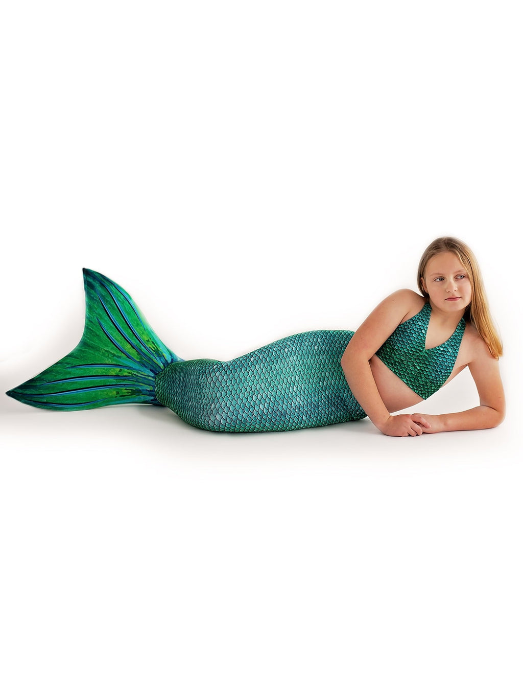 Sun Tail Mermaid Blue Lagoon Tail Skin, Size Child Extra Large (Monofin Not included) for Girls