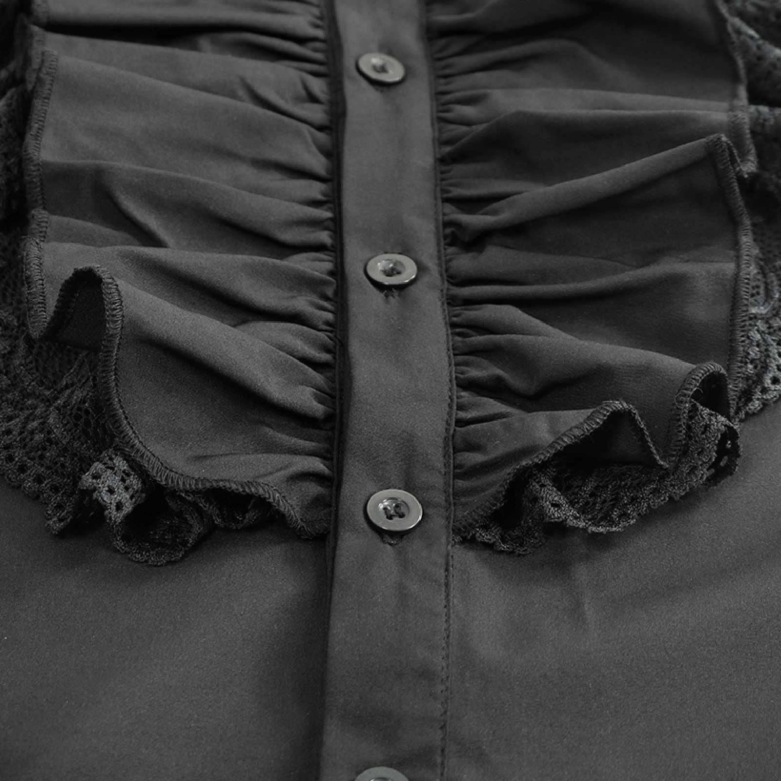 Men LYXSSBYX Mens Shirts Long Sleeve Pullover Stand Collar Ruffled Renaissance Shirt Steampunk Trumpet Sleeve Top