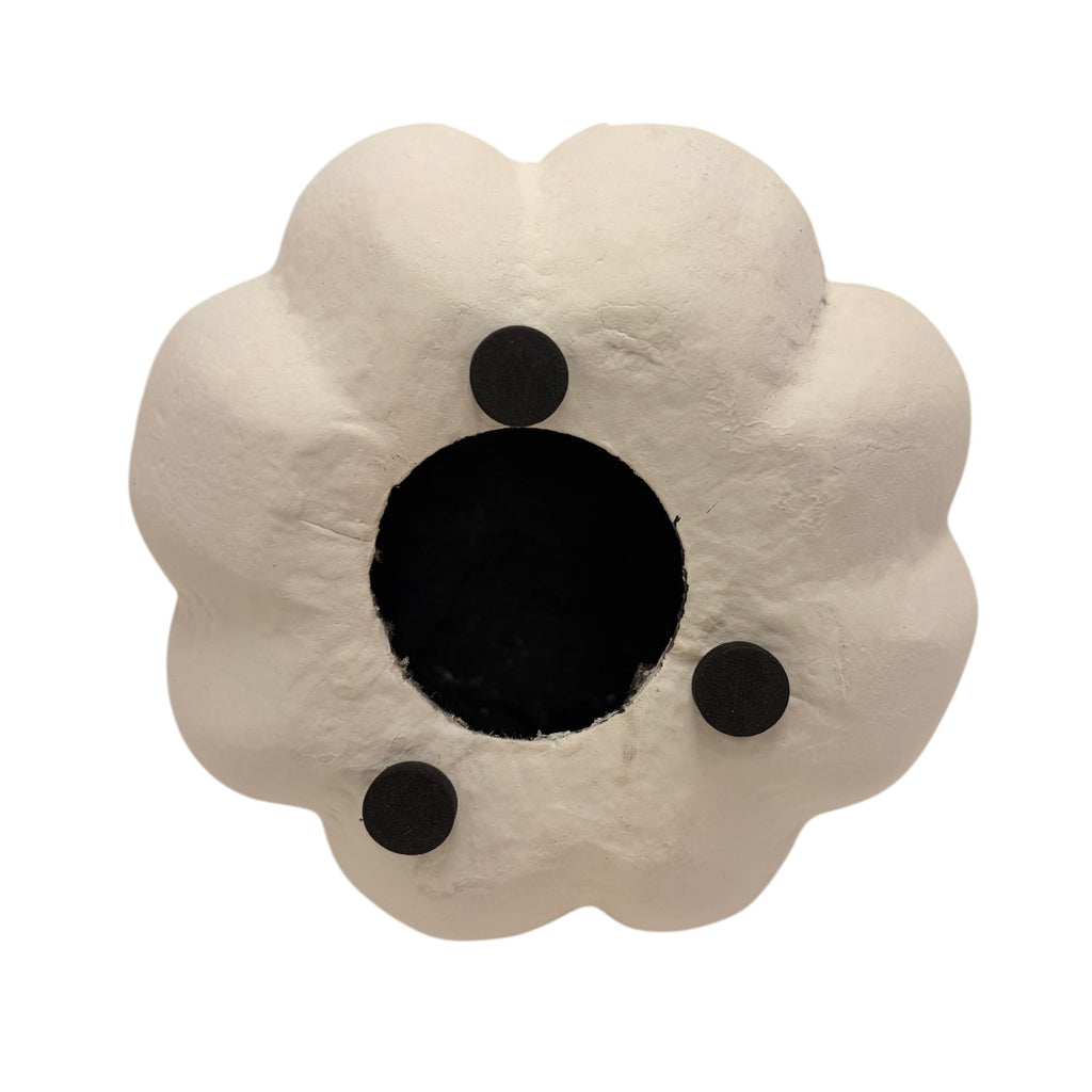 Paper Mache Jack-o'-Lantern Decoration, Black, 8.25", Halloween by Way To Celebrate