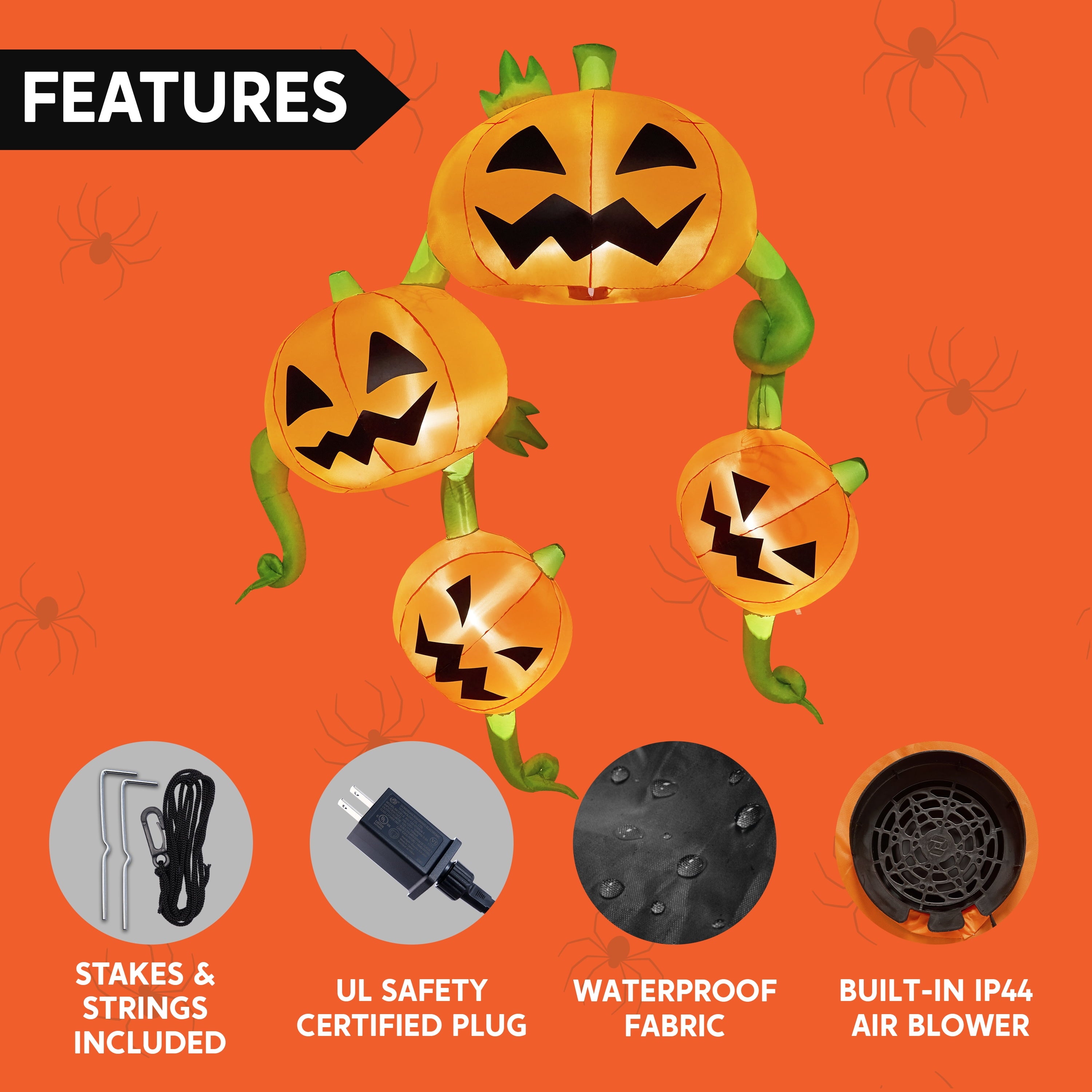 Joyfy 4.5 FT Halloween Inflatable Decorations Outdoor Scary Flying Ghost Broke Out from Window with Built-in LED Blow Up Inflatable for Window Decoration Yard Garden Lawn Decor