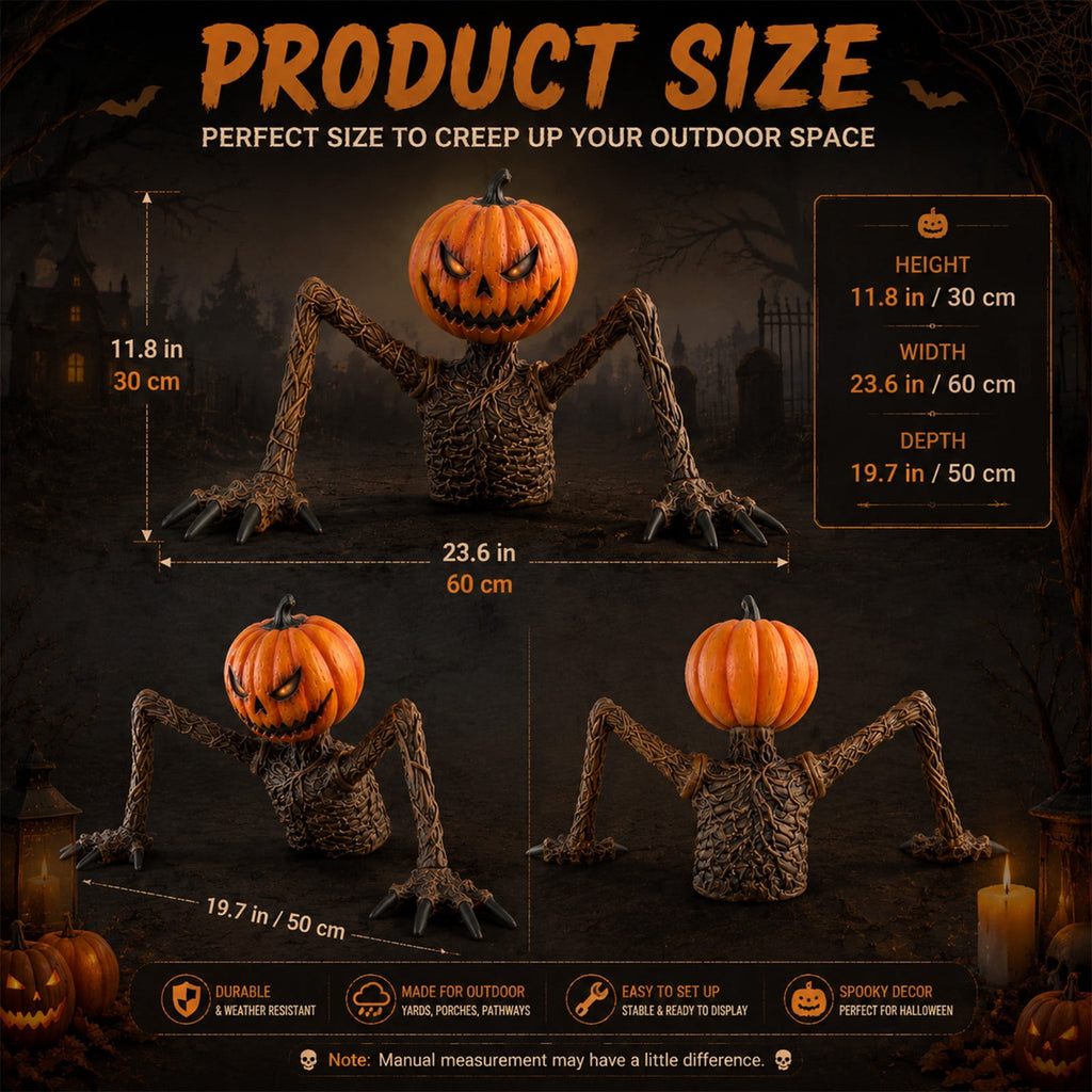 Clearance Halloween Outdoor Decoration Halloween Pumpkin Skull, Scary Ground Breaking Pumpkin Head Decor for Garage Door Yard Patio Porch Haunted House Party