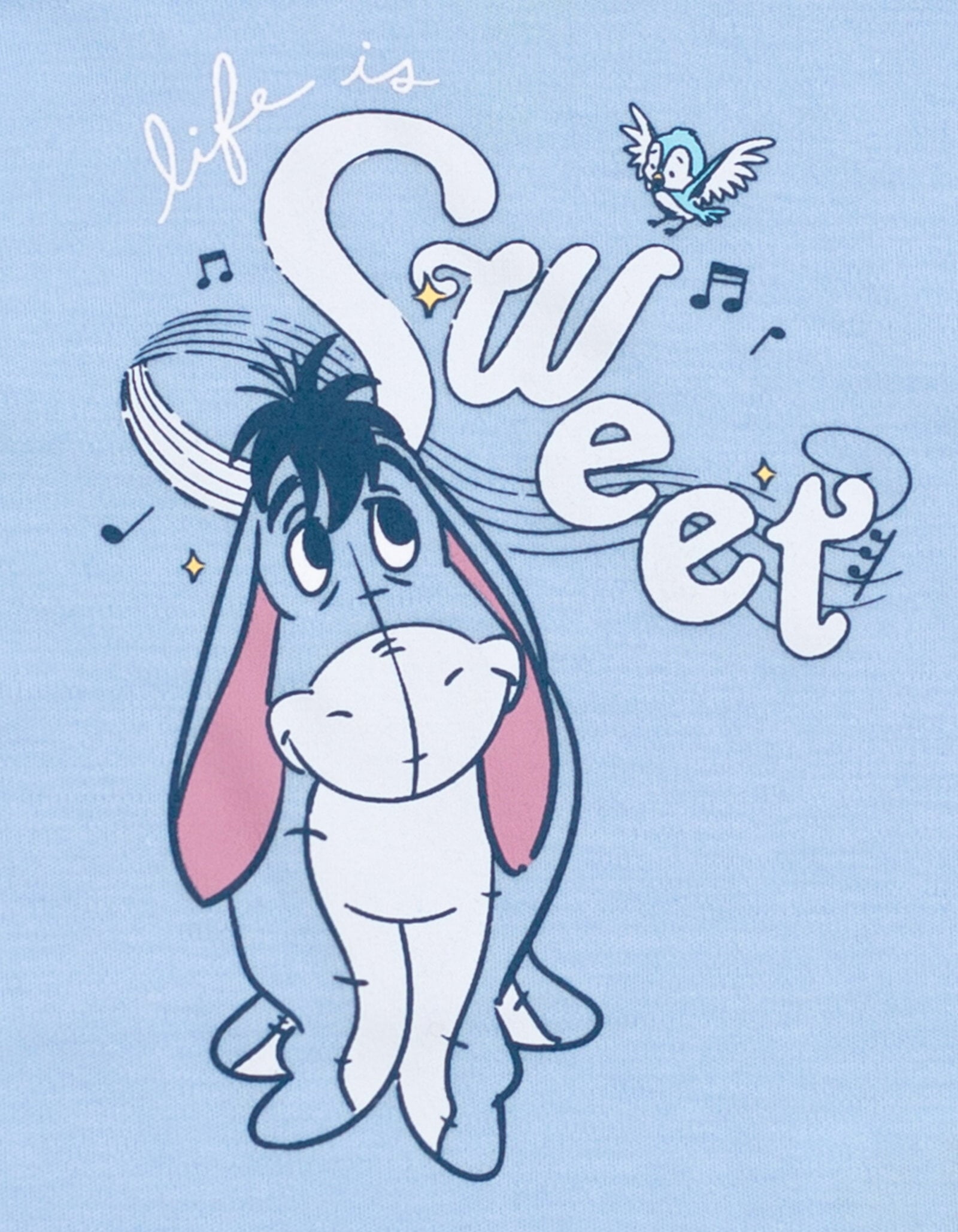 Disney Winnie the Pooh Baby Boy or Girl 2-Piece Cosplay Bodysuit and Hat Set Light Blue Eeyore