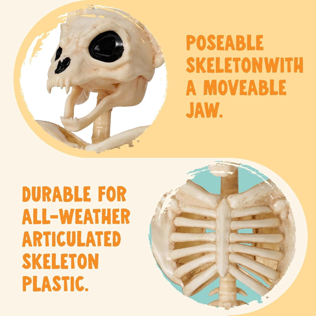 Joyfy 2 Pcs Duck Skeleton Halloween Decoration,4.5 Inch Posable Plastic Animals Halloween Skeleton for Indoor Outdoor Halloween Decorations,Haunted House Party Props