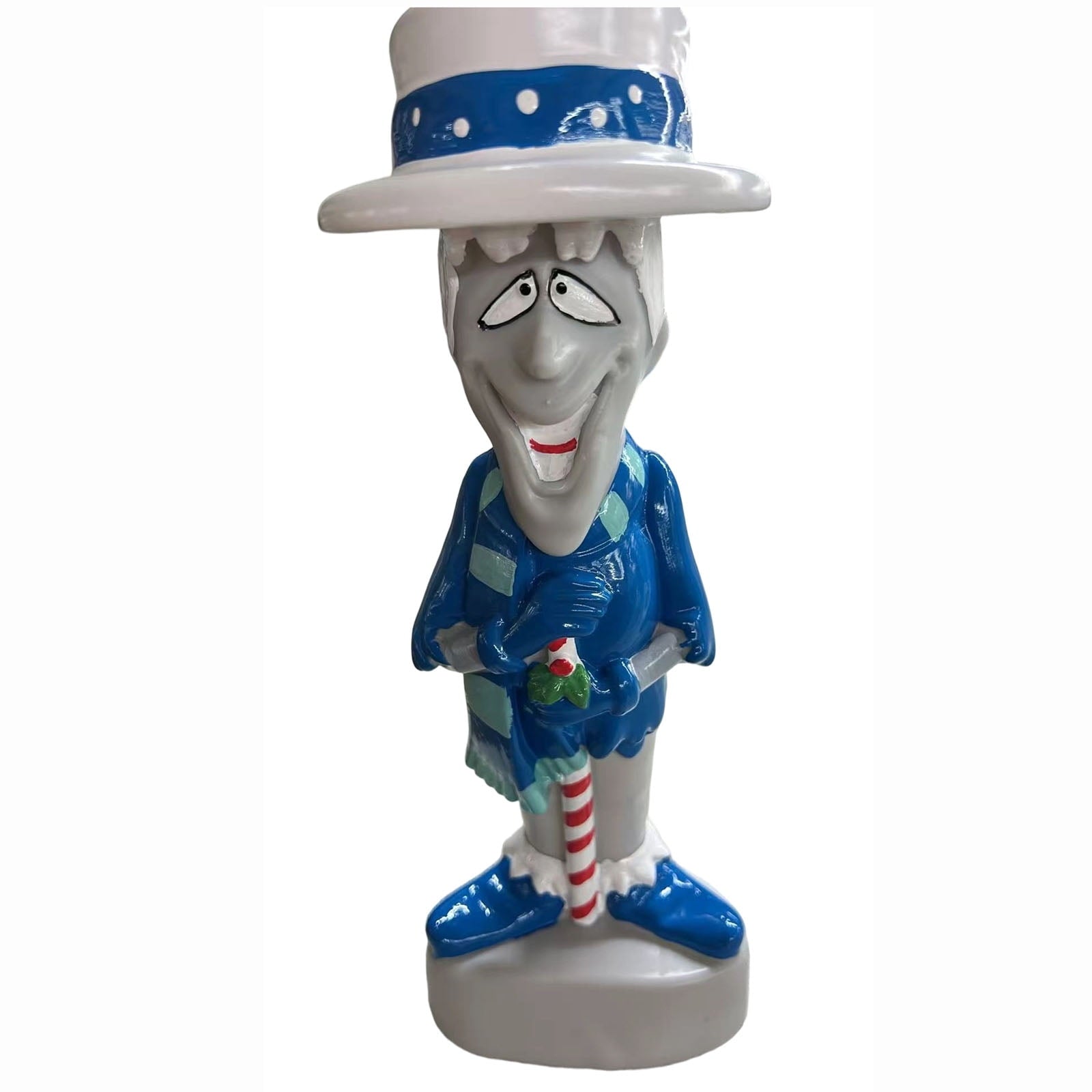 Artificial Snowman Blow Mold Christmas Decoration with LED Lights Classic Winter Character Figurine for Halloween Porch and Mantel, 12 Inch