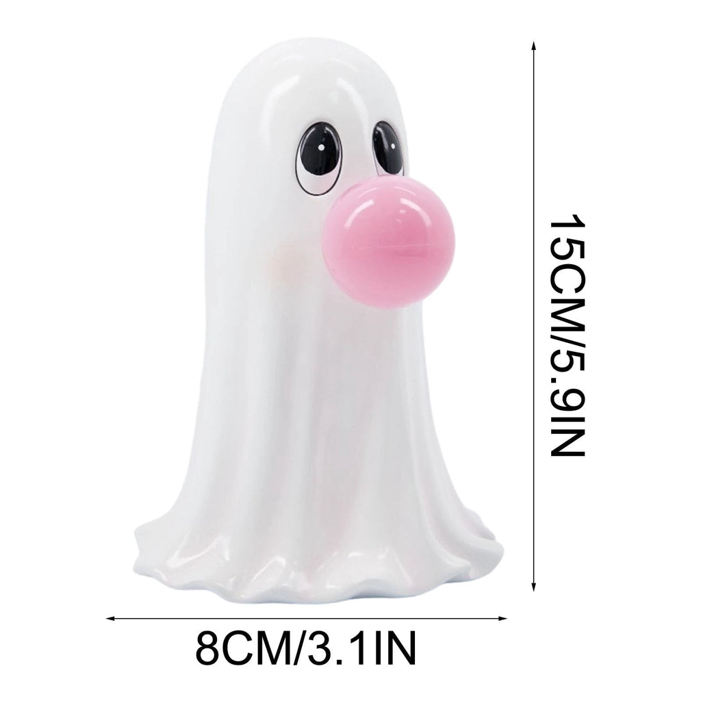 Homellea Light Up Bubble Gum Ghost Halloween Decor, 5.9 Inch Battery Operated Blow Mold Ghost Figurine with Bubble Detail for Tabletop, Mantel, Shelf, Entryway and Indoor Party Display