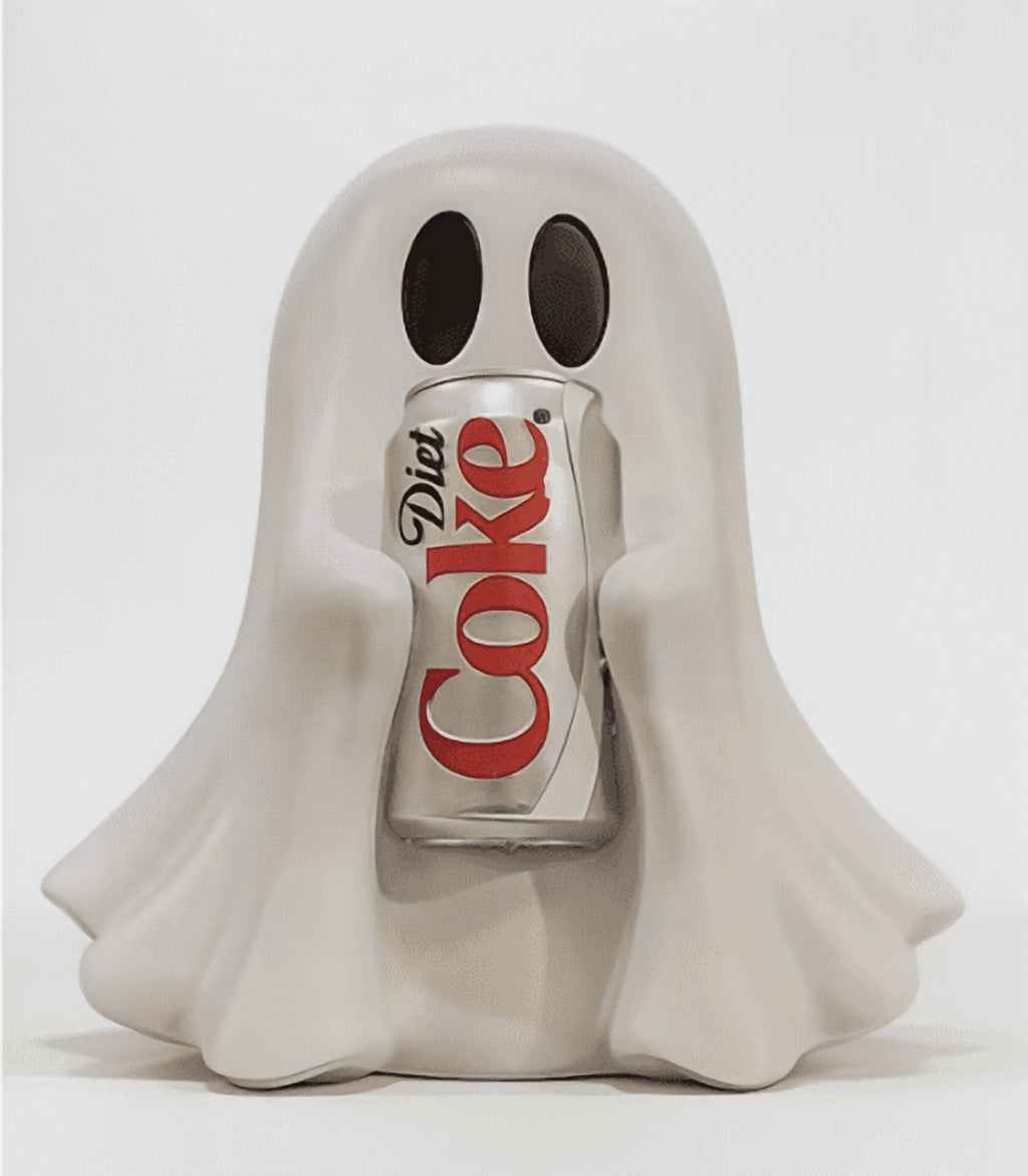 Halloween Cute Ghost Ghost Holding Coke, Spooky Beverage Holder Figurine, Cute Ghost Drink Holder Coke, Halloween Decorations For Tabletop, Party Decor & Office & Desk Display Hallow