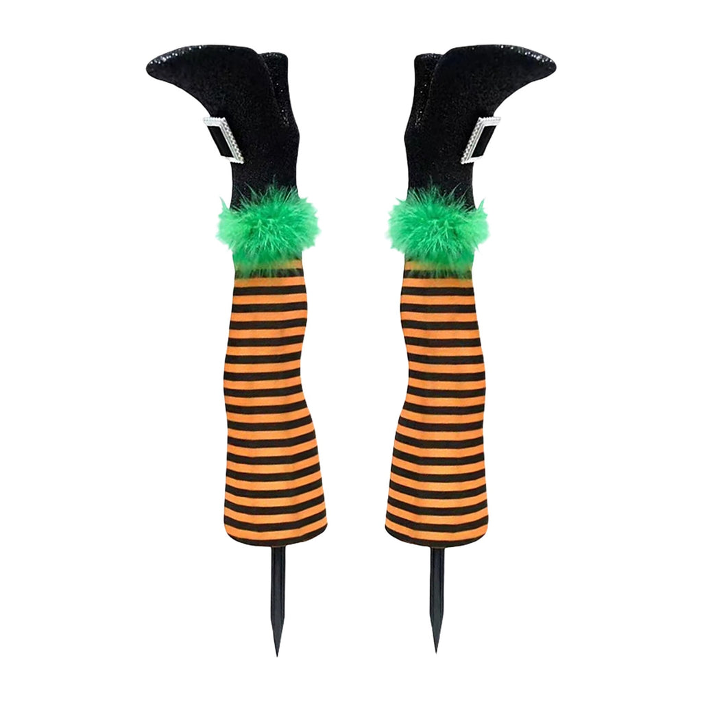 Halloween Decorations Outdoor Witch Legs Yard Stakes, 18.5" Witch Halloween Graveyard Lawn, Yard, Prop and Patio Decorations