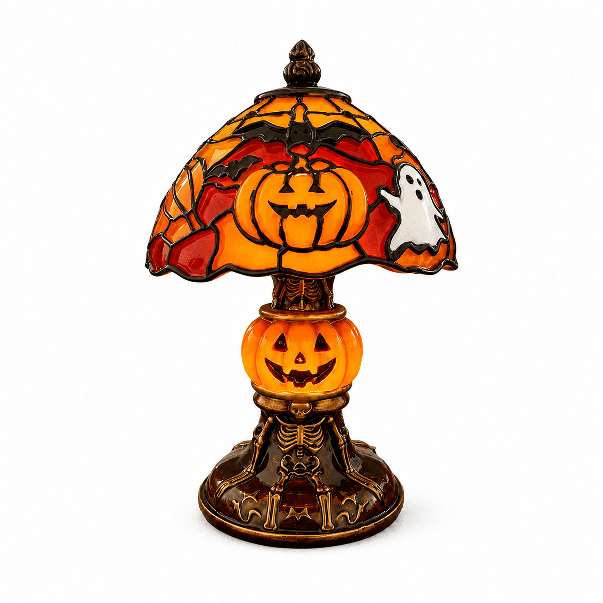 Diceymbol Halloween Decorations and Fall Decor, Halloween Venue Decoration Ghost Props LED Illuminated Ghost Decorations for Tabletop, Mantel, Shelf Indoor Outdoor 9.05 inch