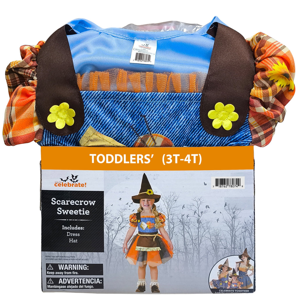 Scarecrow Sweetie Halloween Costume for Toddler, Size 3T-4T, by Way to Celebrate
