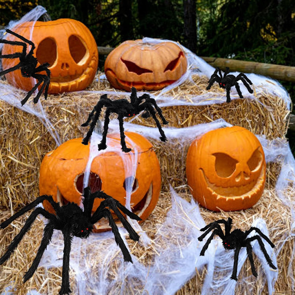 Ayieyill Spider Halloween Decorations Outdoor, 5FT Scary Giant Spider for Halloween Yard Decorations, Haunted House Props, 1pc