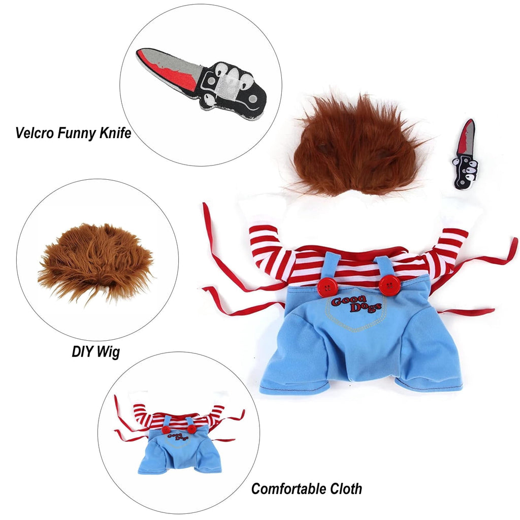 WILLED Halloween Deadly Dog Costume, Funny Pet Cosplay Christmas Outfit, Adjustable Party Dress Up Clothes for Small Medium Large Dogs