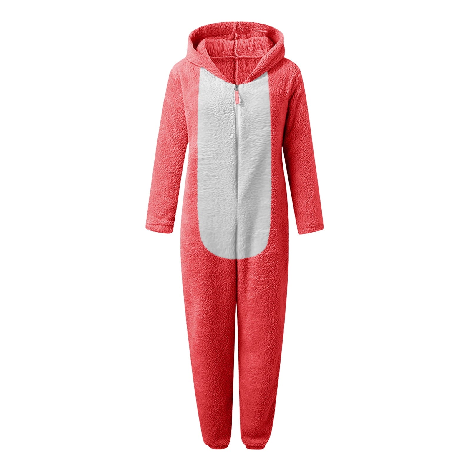 QATAINLAV Sherpa Fleece Jumpsuit for Women Winter Warm Fuzzy Onesie Pajamas Cute Cat Hooded Romper Casual Zip Up Overalls Sleepwear Black XL