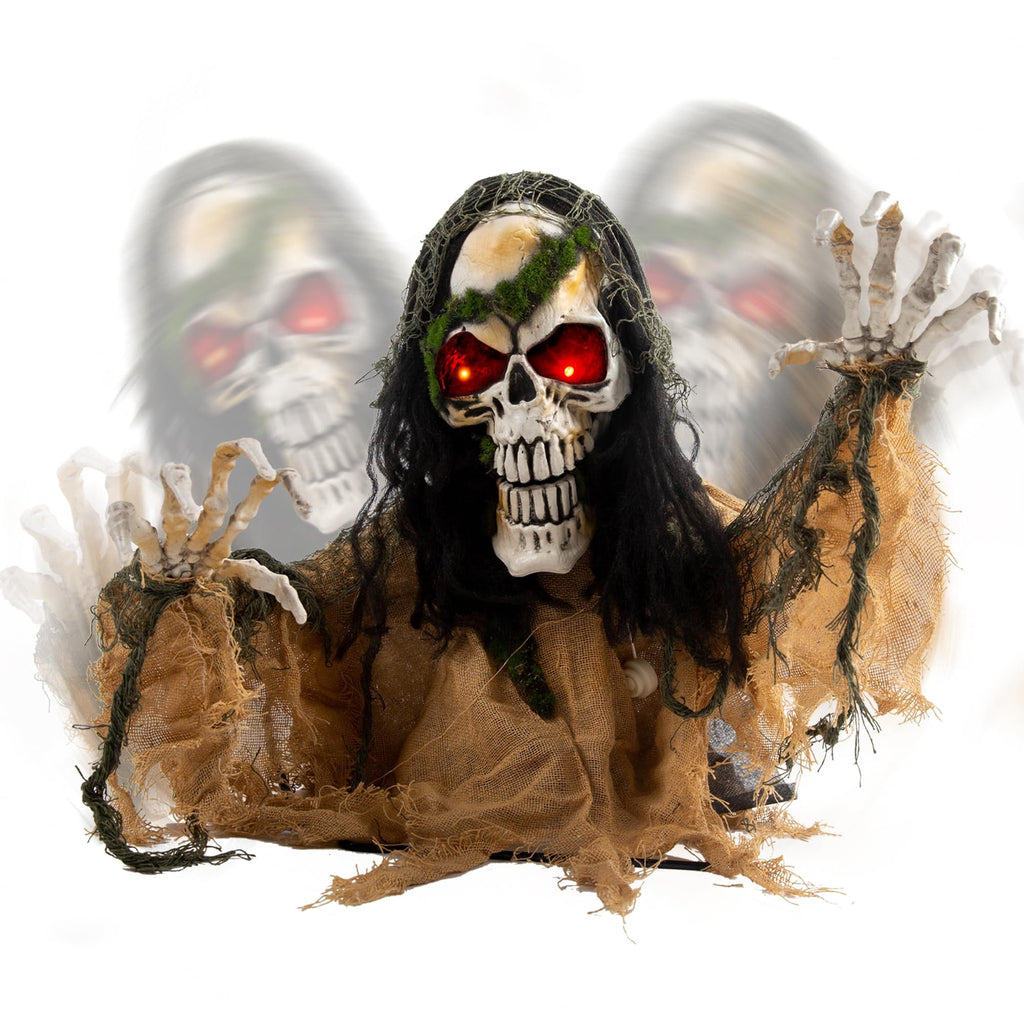 Joyfy Halloween Groundbreaker Animated Halloween Decorations Zombie with Crawling Creepy Animatronic Decorations with Movable Arms,Outdoor Scary Halloween Yard Decorations