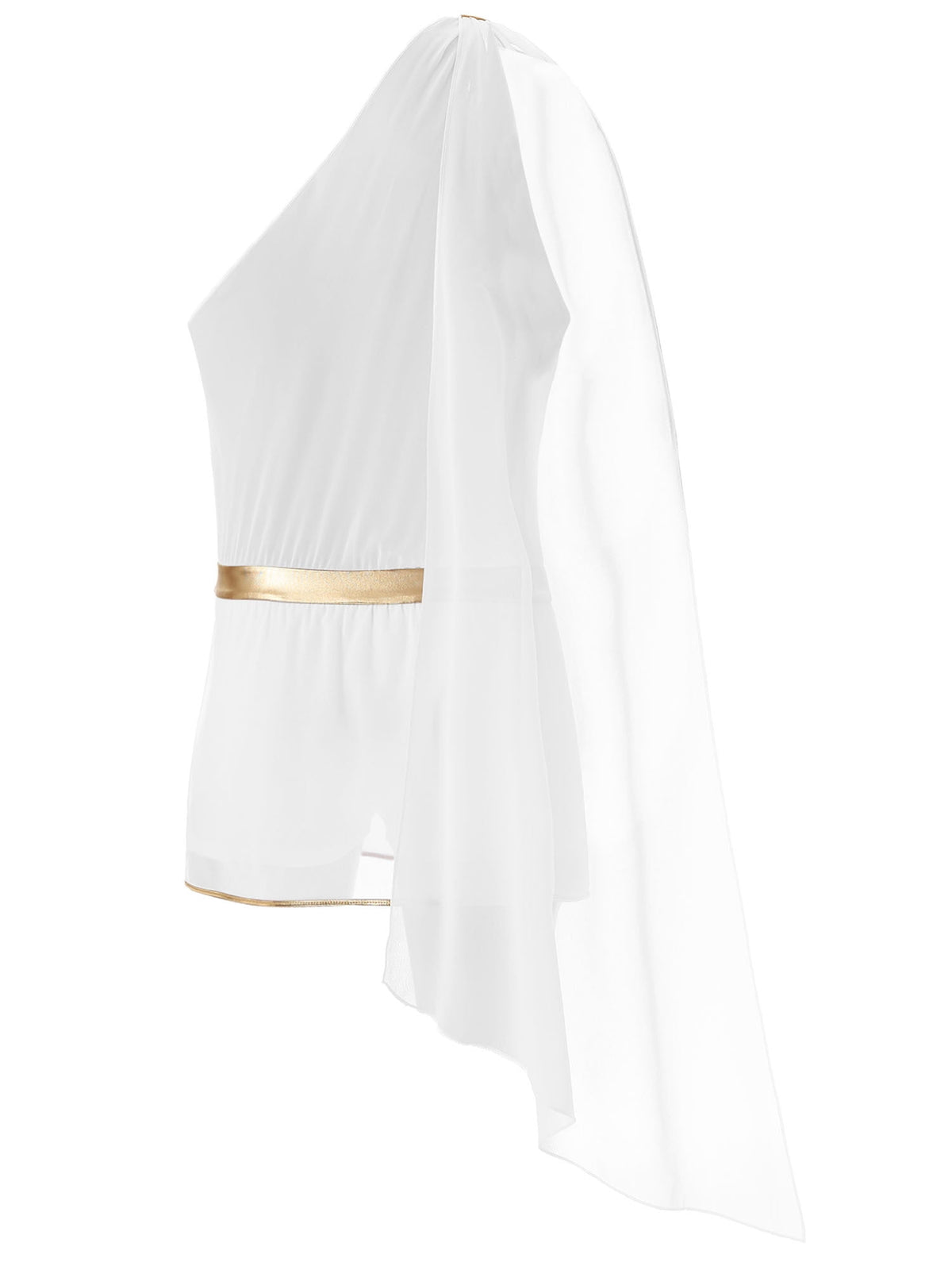 iiniim Adult Mens Halloween Cosplay Short Toga Ancient Roman Greek God Costume Jumpsuit with Slit Skirt A White S