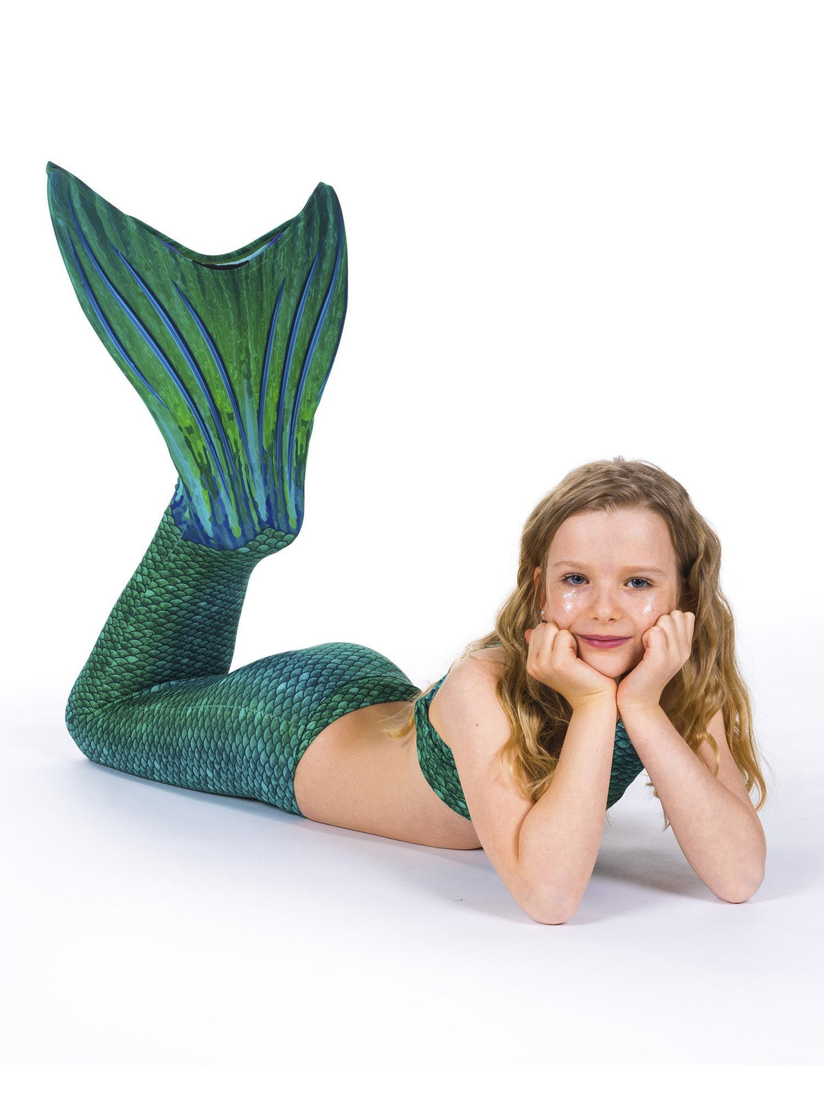 Sun Tail Mermaid Blue Lagoon Tail Skin, Size Child Extra Large (Monofin Not included) for Girls