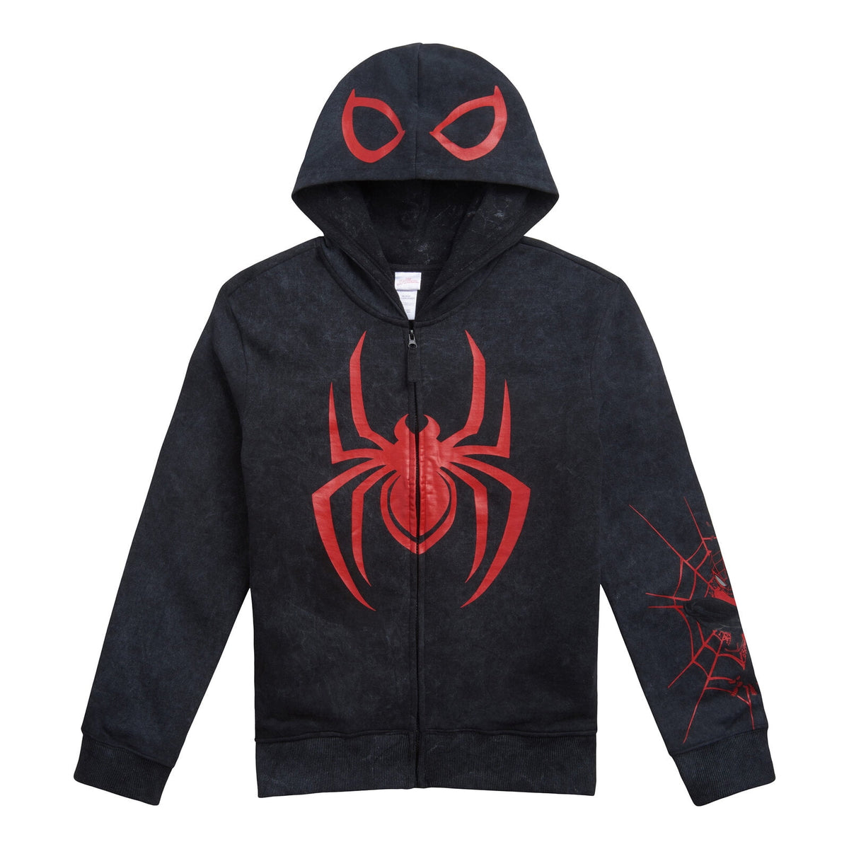 Marvel Spider-Man Little Boys' Cosplay Fleece Zip-Up Hoodie Miles Morales Black