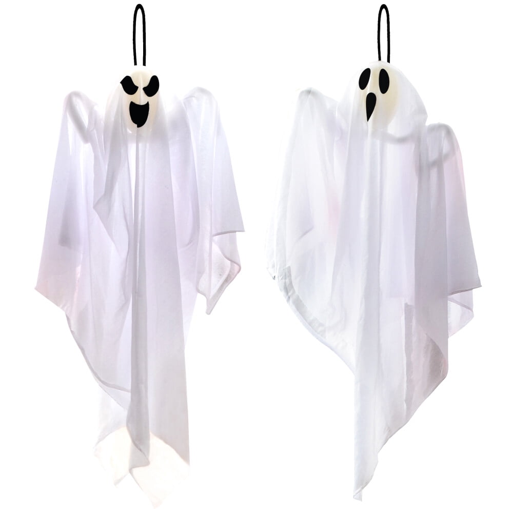 Joyfy 3 Pack Halloween Hanging Ghosts Decorations,27.5" Cute Scary Flying Ghosts Outdoor Hanging Halloween Decorations Yard Decorations