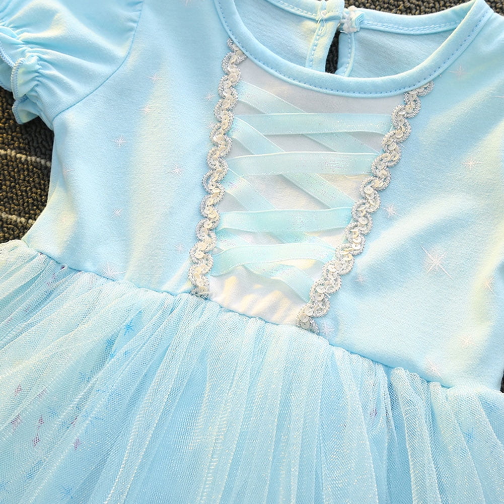 WIBACKER 1-6T Toddler Kid Baby Girls Fancy Party Puff Sleeve Princess Dress Cosplay Costume Dress Up