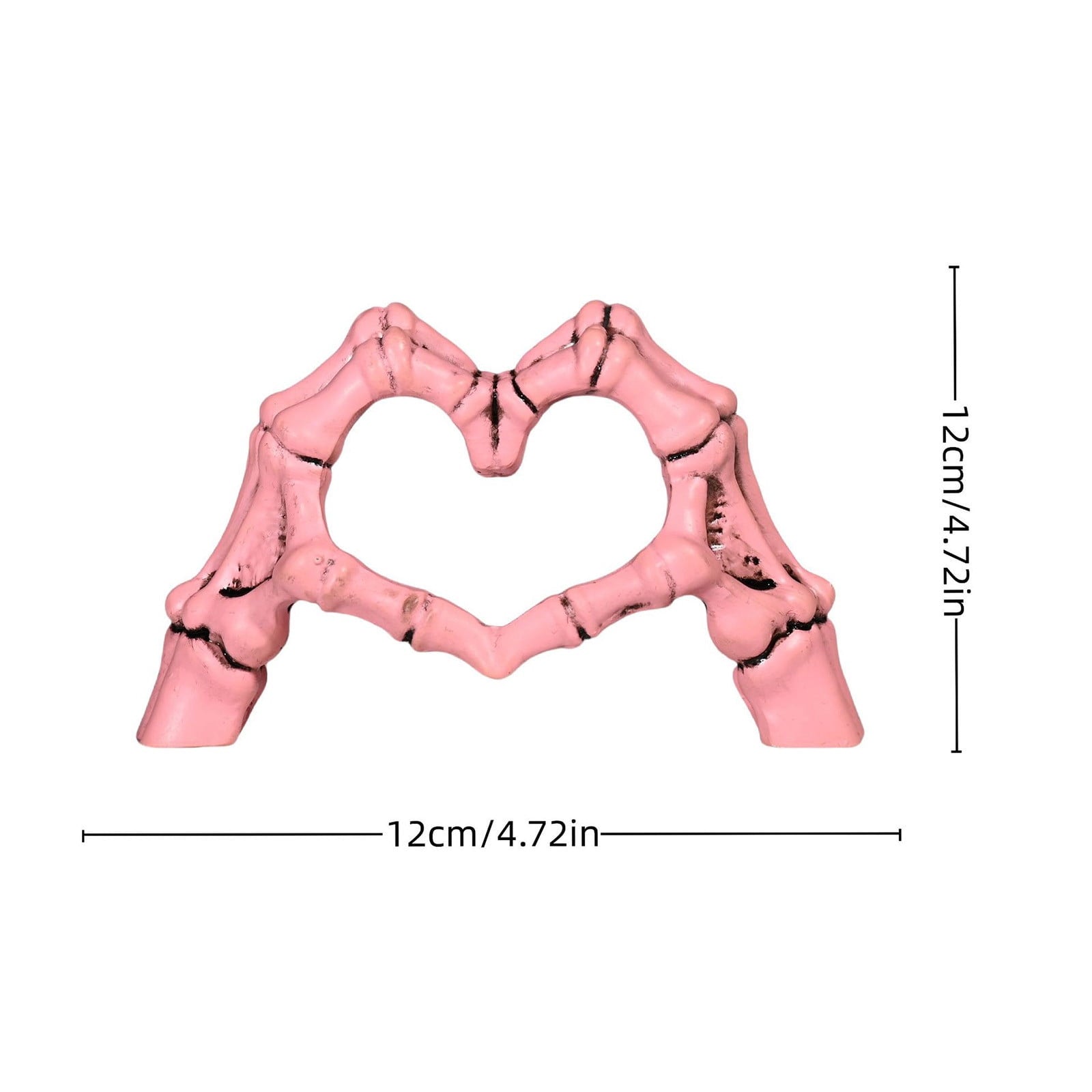 Eoozwa Skeleton Heart Hands Resin Ornament, Gothic Home Decor, Halloween Party Centerpiece, Unique Heart Shape Holiday Gift for Collectors, Spooky Decorations