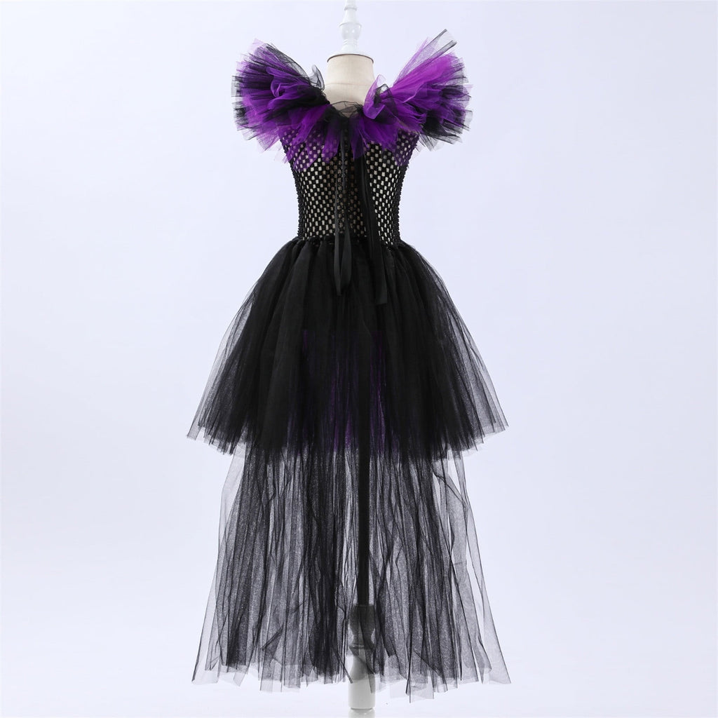 HNMKIU Halloween for Girls Toddler Kids Baby Girls Magnificent Witch Halloween Black Gown Fancy Dress Up Cosplay Party Tutu Dress Dresses E - 18-24 Months